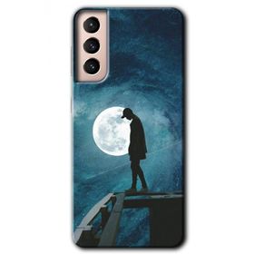 Samsung Galaxy S21 Dolunay Yalnızlık Baskılı Uyumlu Silikon Kılıf