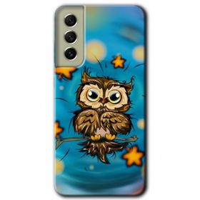 Samsung Galaxy S21 FE Hd Desen Baskılı Owl Bird Stars Arka Kapak Kılıf