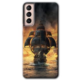 Samsung Galaxy S21 FE Siyah İnci Baskılı Uyumlu Silikon Kılıf