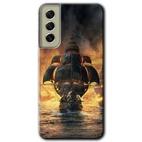 Samsung Galaxy S21 FE Siyah İnci Baskılı Uyumlu Silikon Kılıf