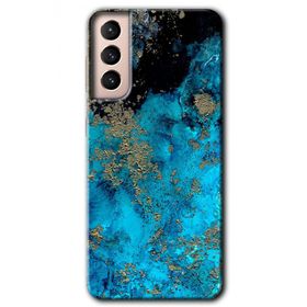 Samsung Galaxy S21 Klas Mermer Baskılı Uyumlu Silikon Kılıf