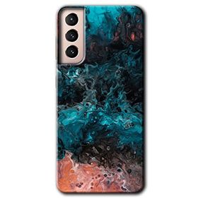 Samsung Galaxy S21 Liquid Colorfull Baskılı Uyumlu Silikon Kılıf