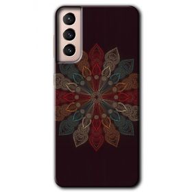 Samsung Galaxy S21 Mandala Flower Wal Baskılı Uyumlu Silikon Kılıf