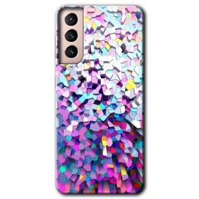 Samsung Galaxy S21 Mosaic Fragments Colorfull Baskılı Uyumlu Silikon Kılıf