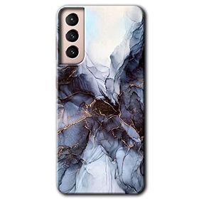 Samsung Galaxy S21 Otantik Mermer Baskılı Uyumlu Silikon Kılıf