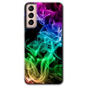 Samsung Galaxy S21 Smoke Colorful Baskılı Uyumlu Silikon Kılıf