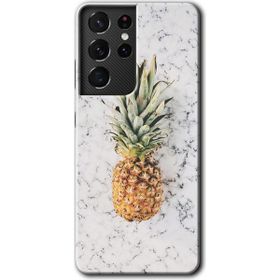 Samsung Galaxy S21 Ultra Ananas Baskılı Uyumlu Silikon Kılıf