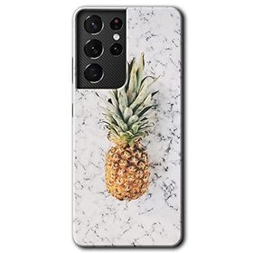 Samsung Galaxy S21 Ultra Ananas Baskılı Uyumlu Silikon Kılıf