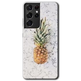 Samsung Galaxy S21 Ultra Ananas Baskılı Uyumlu Silikon Kılıf