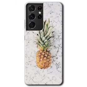 Samsung Galaxy S21 Ultra Ananas Baskılı Uyumlu Silikon Kılıf