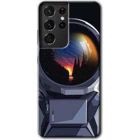 Samsung Galaxy S21 Ultra Astronot Baskılı Uyumlu Silikon Kılıf