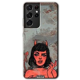 Samsung Galaxy S21 Ultra Devil Girl Baskılı Uyumlu Silikon Kılıf