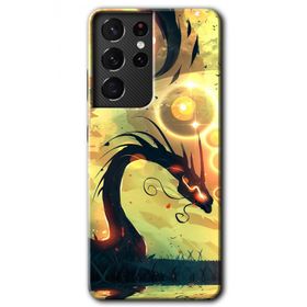 Samsung Galaxy S21 Ultra Digital Dragon Baskılı Uyumlu Silikon Kılıf