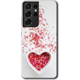 Samsung Galaxy S21 Ultra Kalpli Şekerleme Baskılı Uyumlu Silikon Kılıf