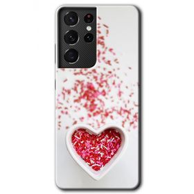 Samsung Galaxy S21 Ultra Kalpli Şekerleme Baskılı Uyumlu Silikon Kılıf