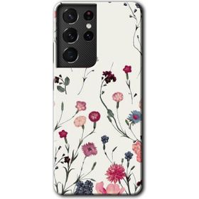 Samsung Galaxy S21 Ultra Mat Çiçek Baskılı Uyumlu Silikon Kılıf