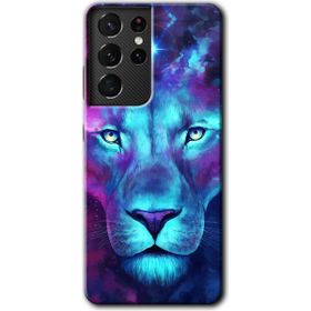 Samsung Galaxy S21 Ultra Neon Lion Baskılı Uyumlu Silikon Kılıf