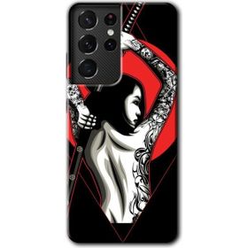 Samsung Galaxy S21 Ultra Samurai Girl Baskılı Uyumlu Silikon Kılıf