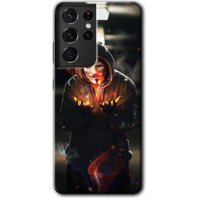 Samsung Galaxy S21 Ultra V For Fire Baskılı Uyumlu Silikon Kılıf