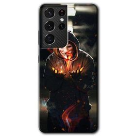 Samsung Galaxy S21 Ultra V For Fire Baskılı Uyumlu Silikon Kılıf