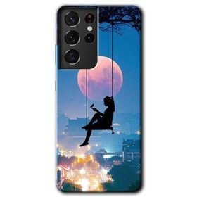 Samsung Galaxy S21 Ultra Yalnız Kadın Baskılı Uyumlu Silikon Kılıf