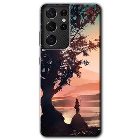 Samsung Galaxy S21 Ultra Yalnız Savaşcı Baskılı Uyumlu Silikon Kılıf