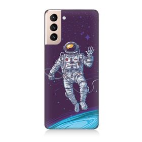 Samsung Galaxy S21 Uyumlu Astronot Baskılı Silikon Kılıf