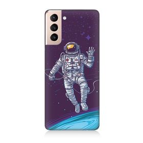 Samsung Galaxy S21 Uyumlu Astronot Baskılı Silikon Kılıf