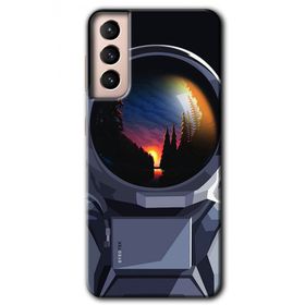 Samsung Galaxy S21 Uyumlu Astronot Baskılı Silikon Kılıf