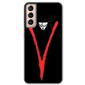 Samsung Galaxy S21 V For Baskılı Uyumlu Silikon Kılıf