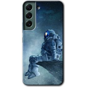 Samsung Galaxy S22 Astronot Yalnızlığı Baskılı Uyumlu Silikon Kılıf