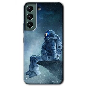 Samsung Galaxy S22 Astronot Yalnızlığı Baskılı Uyumlu Silikon Kılıf