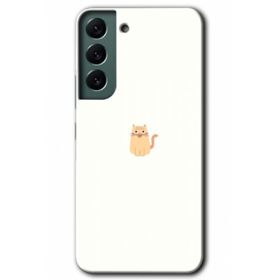 Samsung Galaxy S22 - Cat Minimalism Kılıf HD Desen Baskılı Arka Kapak -