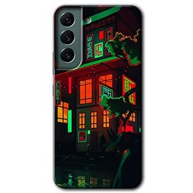 Samsung Galaxy S22 China Street Baskılı Uyumlu Silikon Kılıf