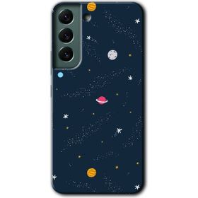 Samsung Galaxy S22 Çizim Gezegen Baskılı Uyumlu Silikon Kılıf