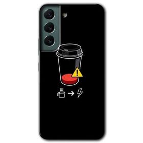 Samsung Galaxy S22 - Coffee Battery Kılıf HD Desen Baskılı Arka Kapak