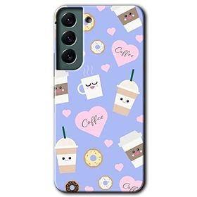 Samsung Galaxy S22 Coffee Cake Baskılı Uyumlu Silikon Kılıf