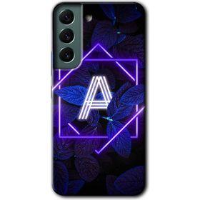 Samsung Galaxy S22 Dark Neon Yaprak A Harfi Baskılı Uyumlu Silikon Kılıf