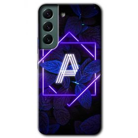 Samsung Galaxy S22 Dark Neon Yaprak A Harfi Baskılı Uyumlu Silikon Kılıf