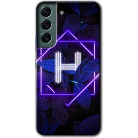 Samsung Galaxy S22 Dark Neon Yaprak H Harfi Baskılı Uyumlu Silikon Kılıf