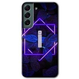 Samsung Galaxy S22 Dark Neon Yaprak İ Harfi Baskılı Uyumlu Silikon Kılıf