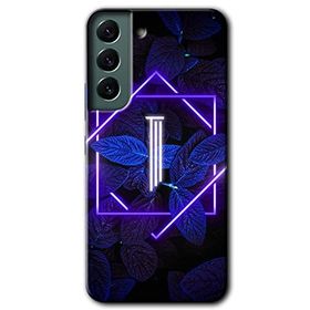 Samsung Galaxy S22 Dark Neon Yaprak İ Harfi Baskılı Uyumlu Silikon Kılıf