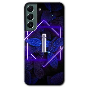 Samsung Galaxy S22 Dark Neon Yaprak İ Harfi Baskılı Uyumlu Silikon Kılıf