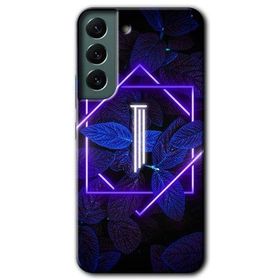 Samsung Galaxy S22 Dark Neon Yaprak İ Harfi Baskılı Uyumlu Silikon Kılıf