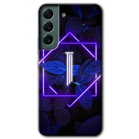 Samsung Galaxy S22 Dark Neon Yaprak İ Harfi Baskılı Uyumlu Silikon Kılıf