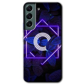 Samsung Galaxy S22 Dark Neon Yaprak Ö Harfi Baskılı Uyumlu Silikon Kılıf