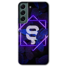 Samsung Galaxy S22 Dark Neon Yaprak S Harfi Baskılı Uyumlu Silikon Kılıf