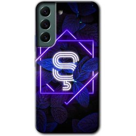 Samsung Galaxy S22 Dark Neon Yaprak S Harfi Baskılı Uyumlu Silikon Kılıf