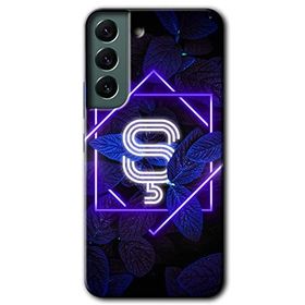 Samsung Galaxy S22 Dark Neon Yaprak S Harfi Baskılı Uyumlu Silikon Kılıf