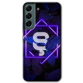 Samsung Galaxy S22 Dark Neon Yaprak S Harfi Baskılı Uyumlu Silikon Kılıf